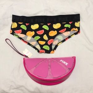 Bundle 2pcs pink Victoria secret panty and pouch